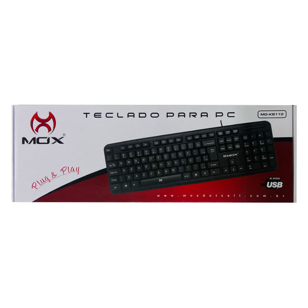 Teclado Mox Multimídia USB PC e Notebook Padrão ABNT2 MO-KB110