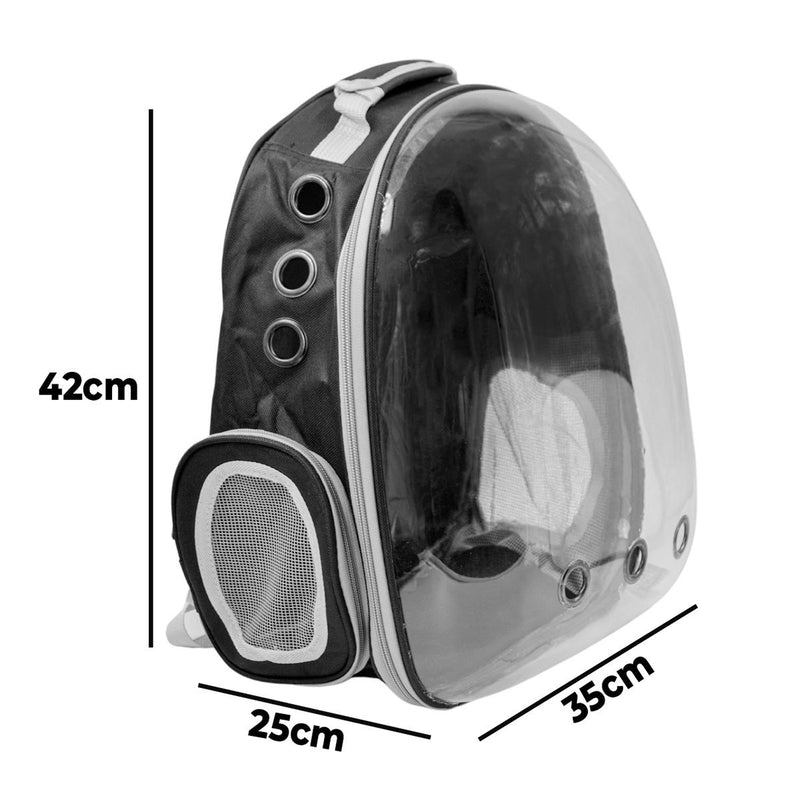 Mochila Pet Visão Panorâmica Gato Cachorro Cão Passeios Astronauta Cor:Azul