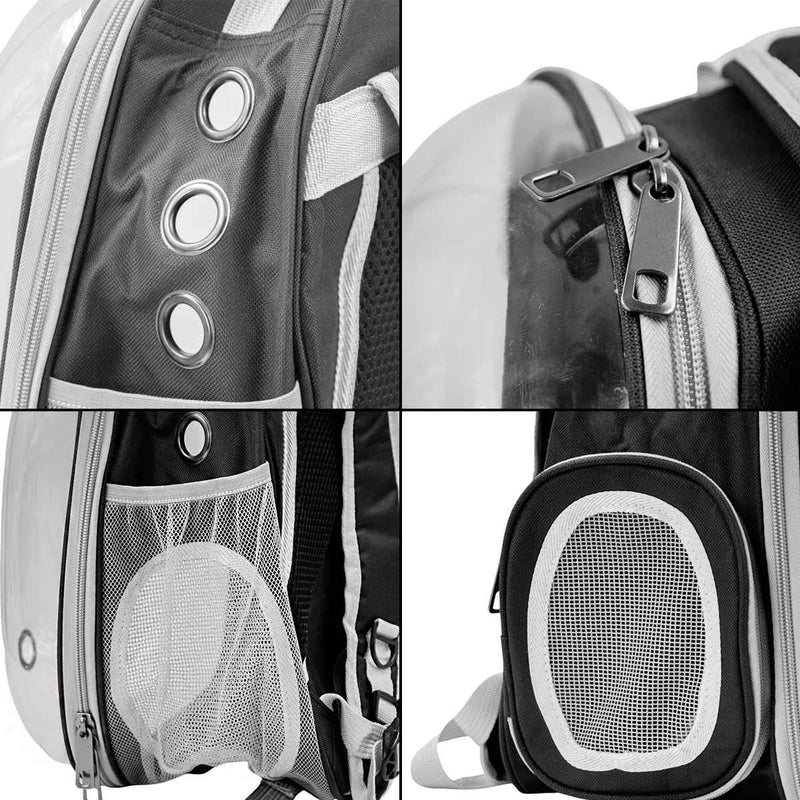 Mochila Pet Visão Panorâmica Gato Cachorro Cão Passeios Astronauta Cor:Azul