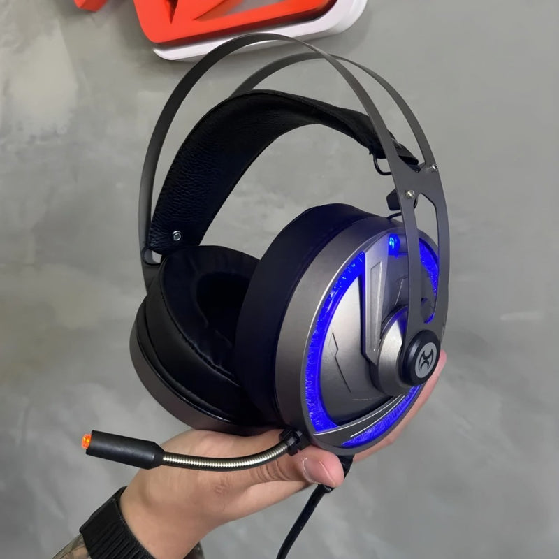 Headset Gamer Preto RGB Com Fio E Microfone Mox MO-GH710