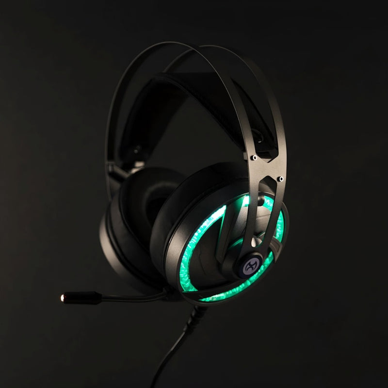 Headset Gamer Preto RGB Com Fio E Microfone Mox MO-GH710